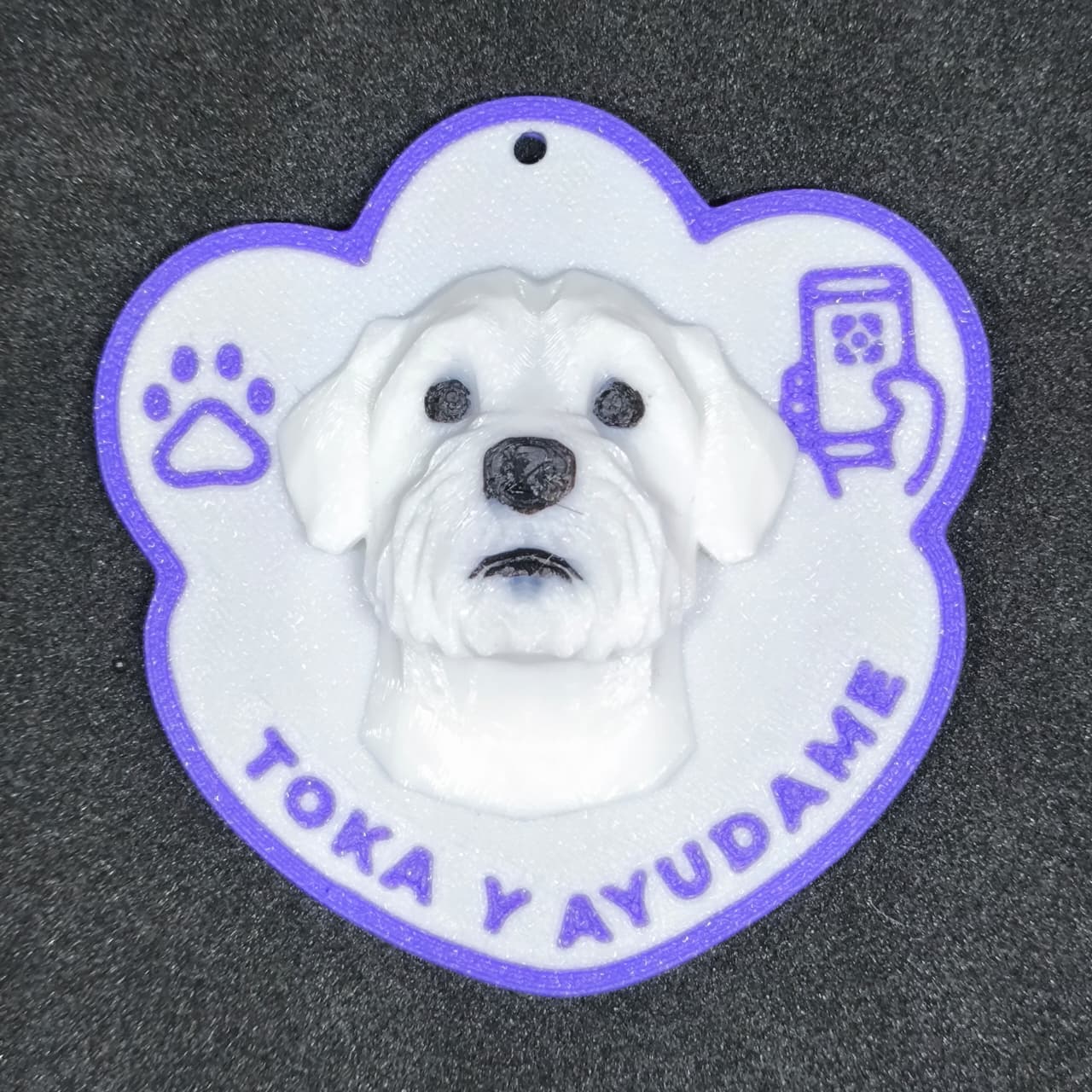 Huella Toka Maltés en color Morado